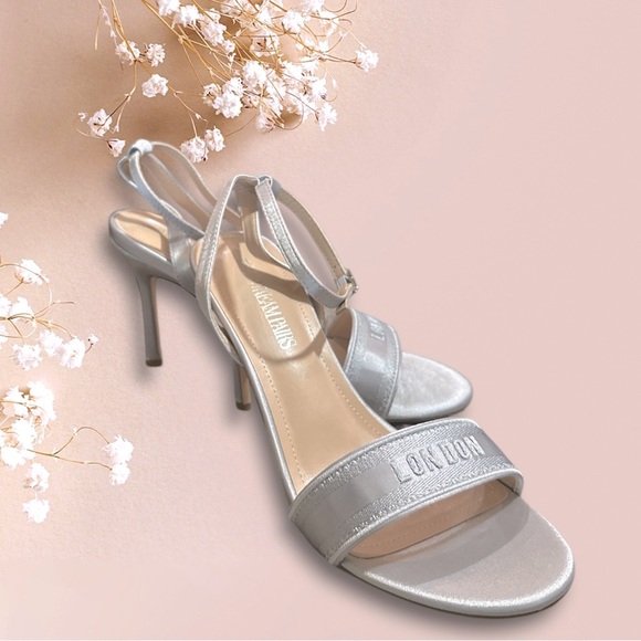 DREAM PAIRS Strappy Stiletto Heels | Satin Embroidered Ankle Strap  | Size 10 - Picture 2 of 8